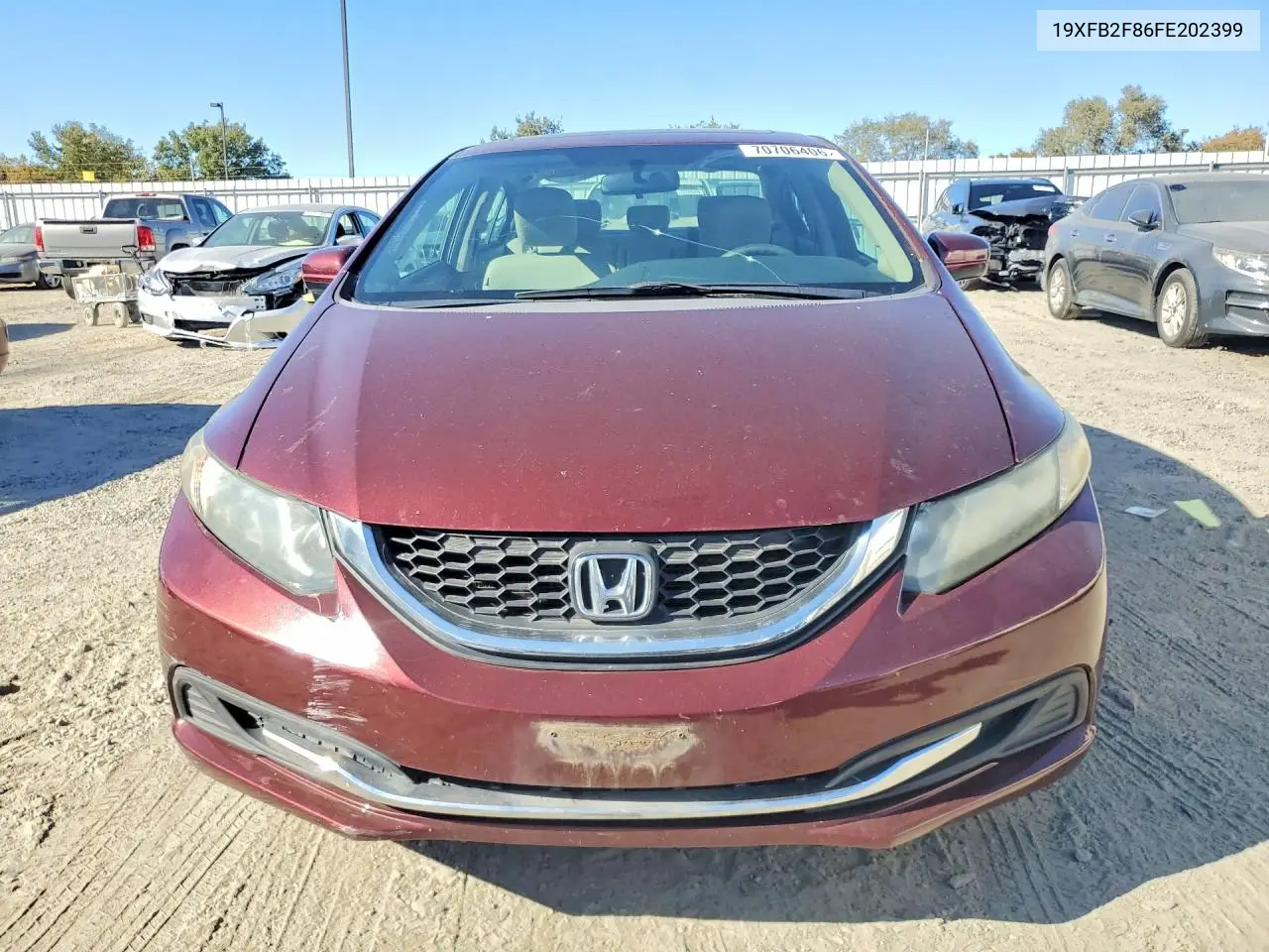 2015 HONDA CIVIC VIN 19XFB2F86FE202399 — фото 5