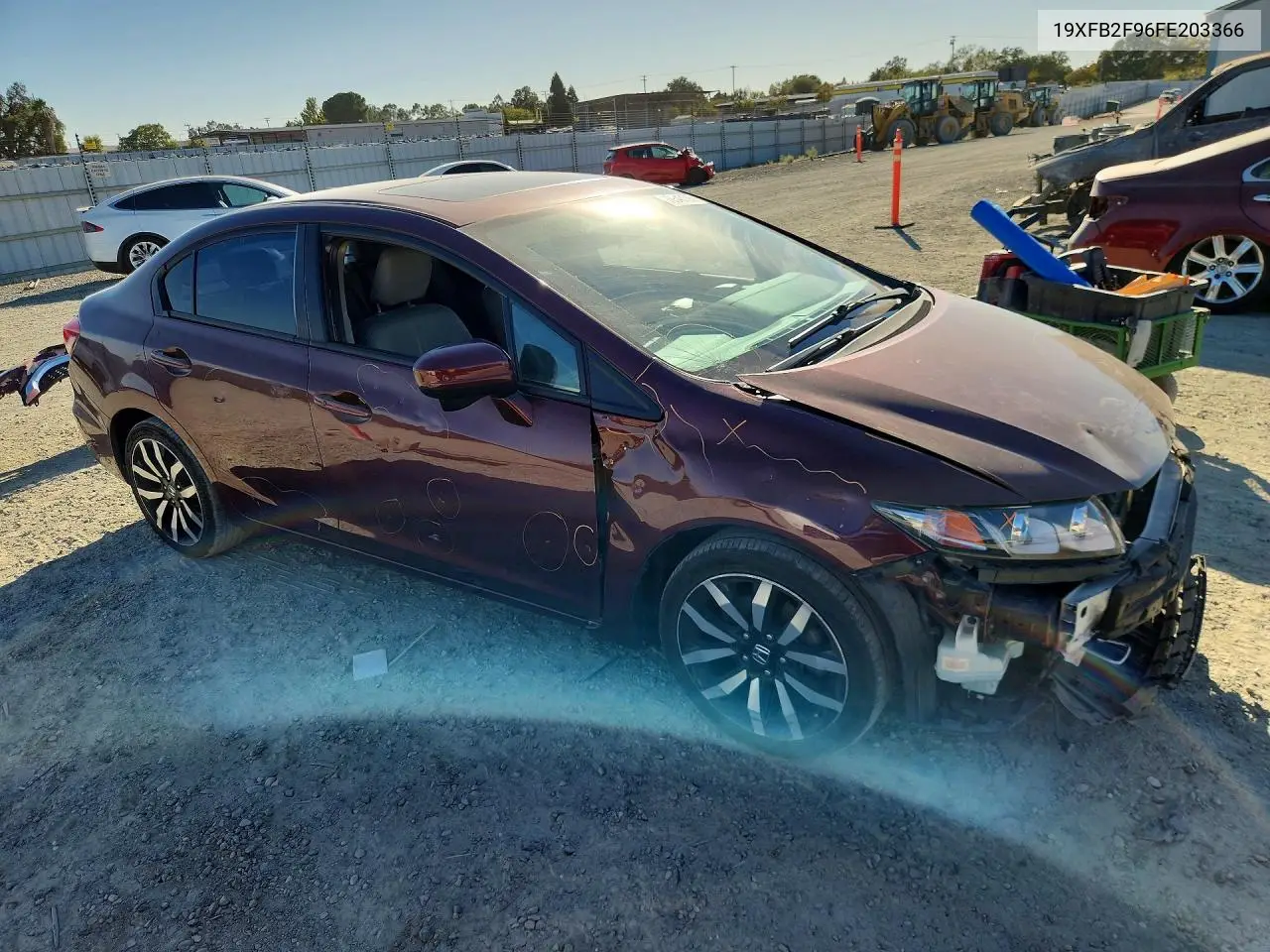 2015 HONDA CIVIC VIN 19XFB2F96FE203366 — фото 4