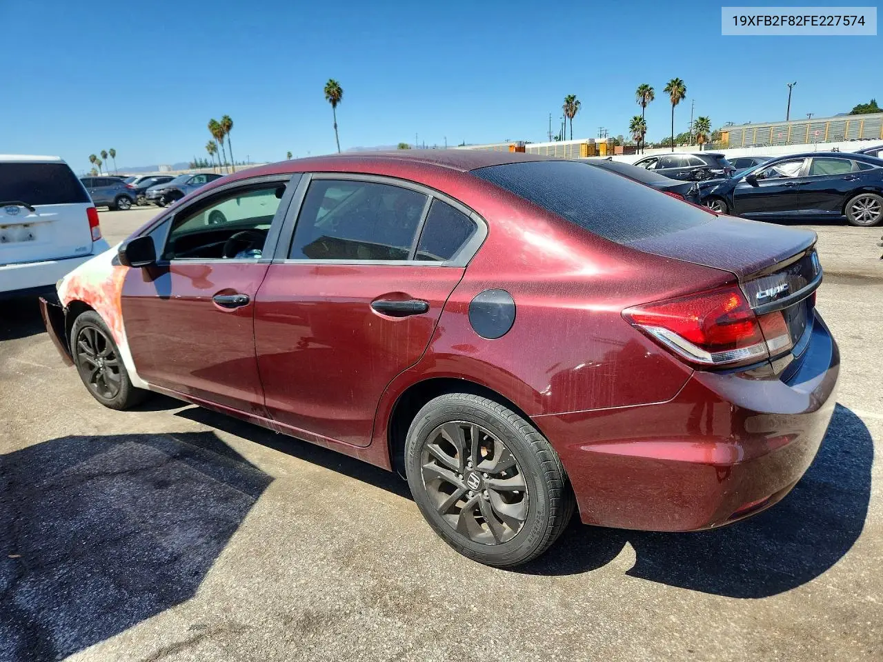 2015 HONDA CIVIC VIN 19XFB2F82FE227574 — фото 2