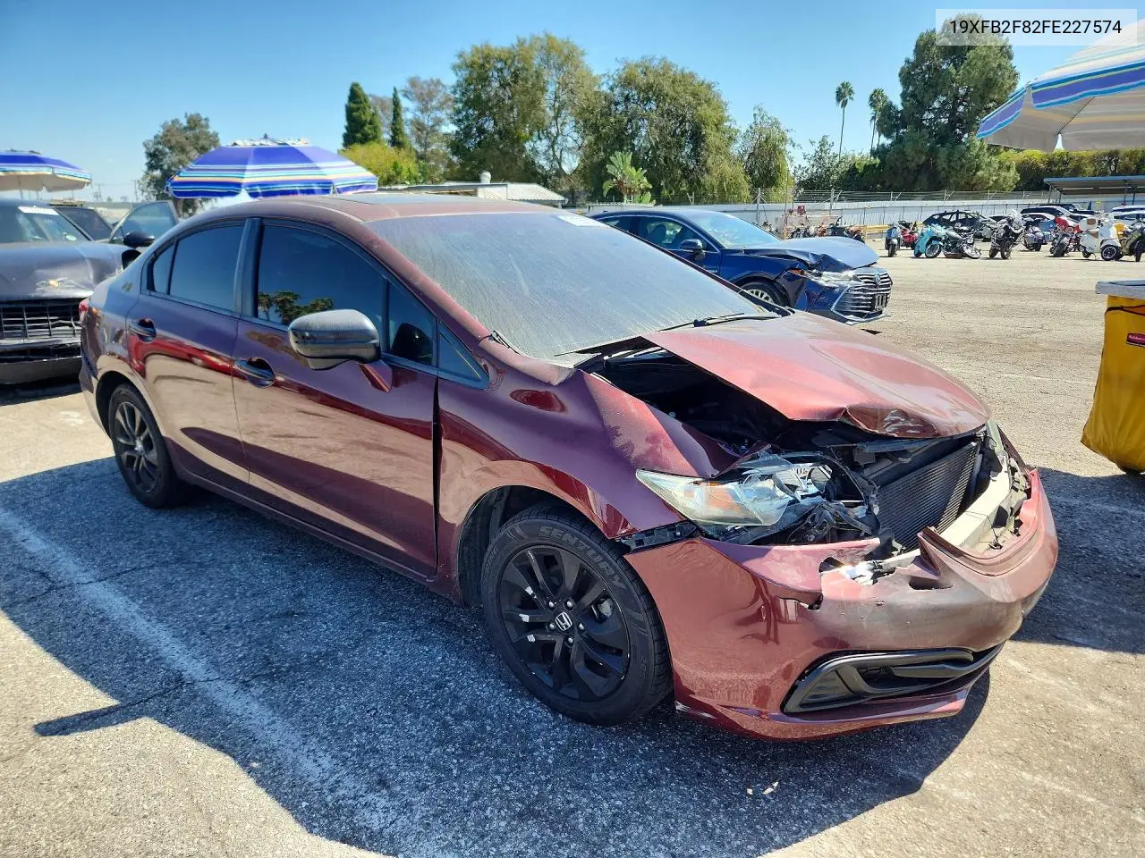 2015 HONDA CIVIC VIN 19XFB2F82FE227574 — фото 4