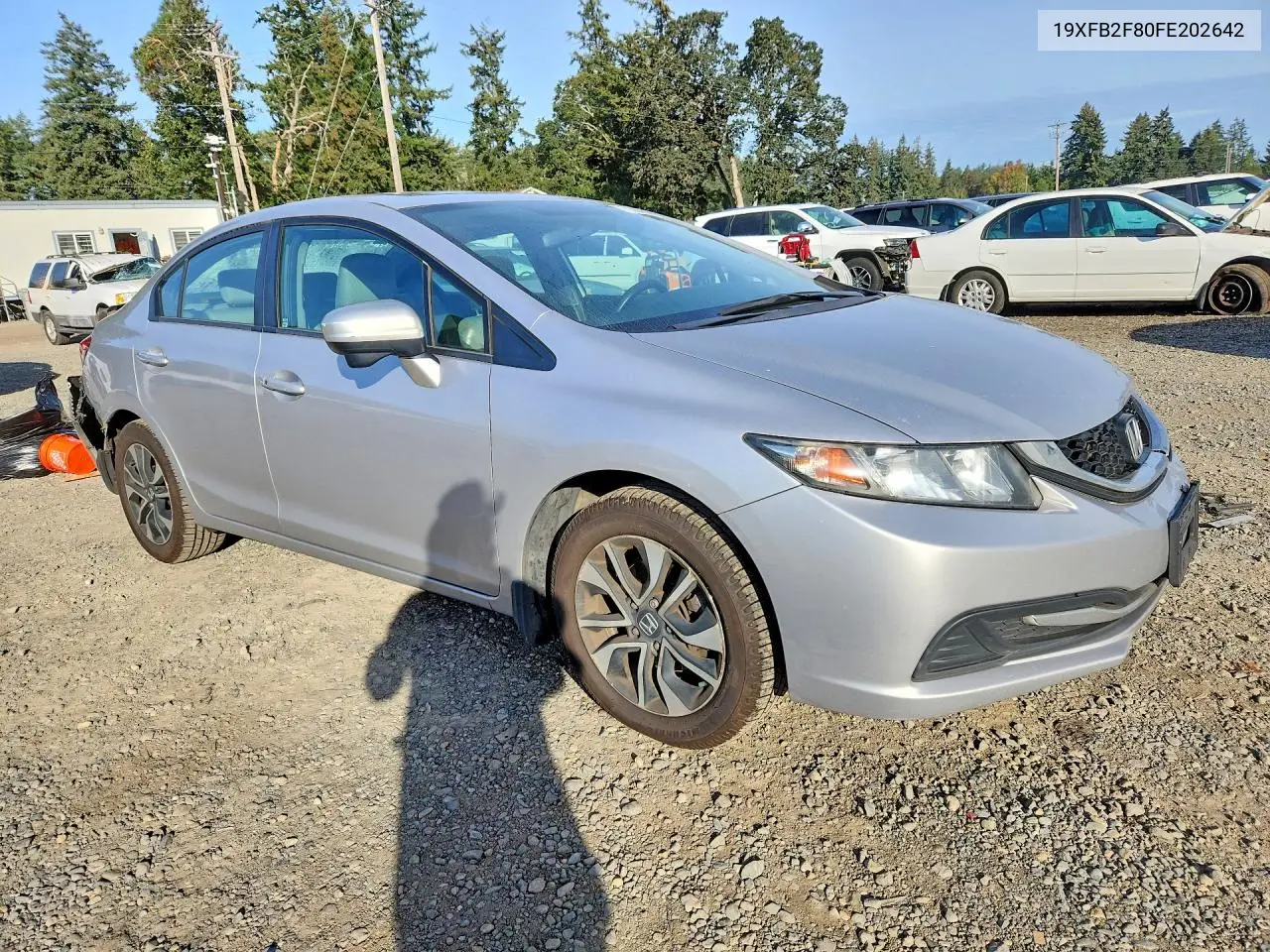 2015 HONDA CIVIC VIN 19XFB2F80FE202642 — фото 4