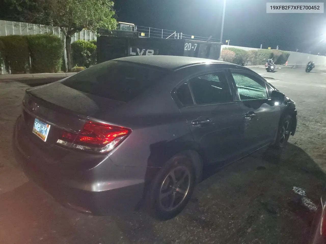2015 HONDA CIVIC VIN 19XFB2F7XFE700452 — фото 3