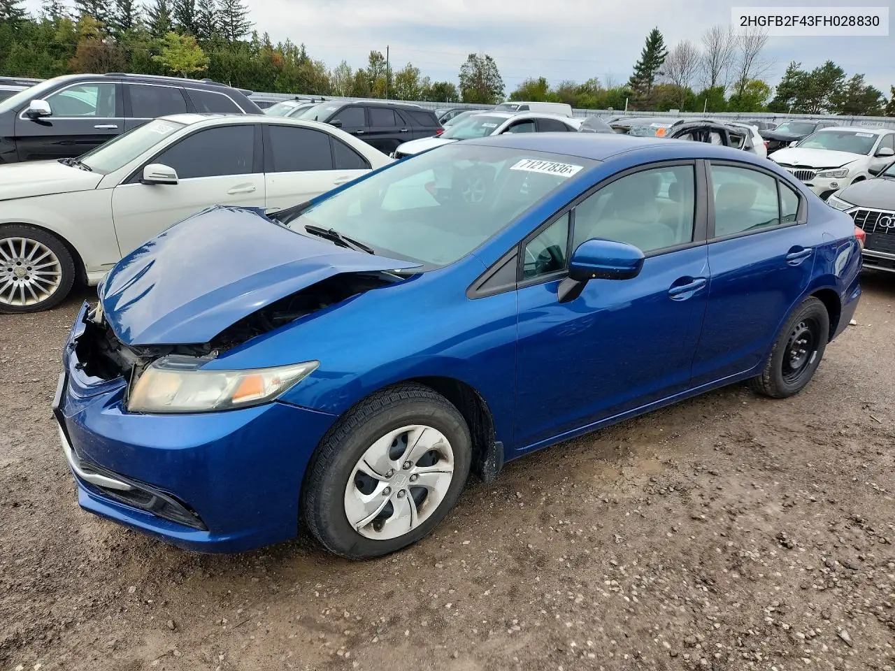 HONDA CIVIC 2015, VIN 2HGFB2F43FH028830