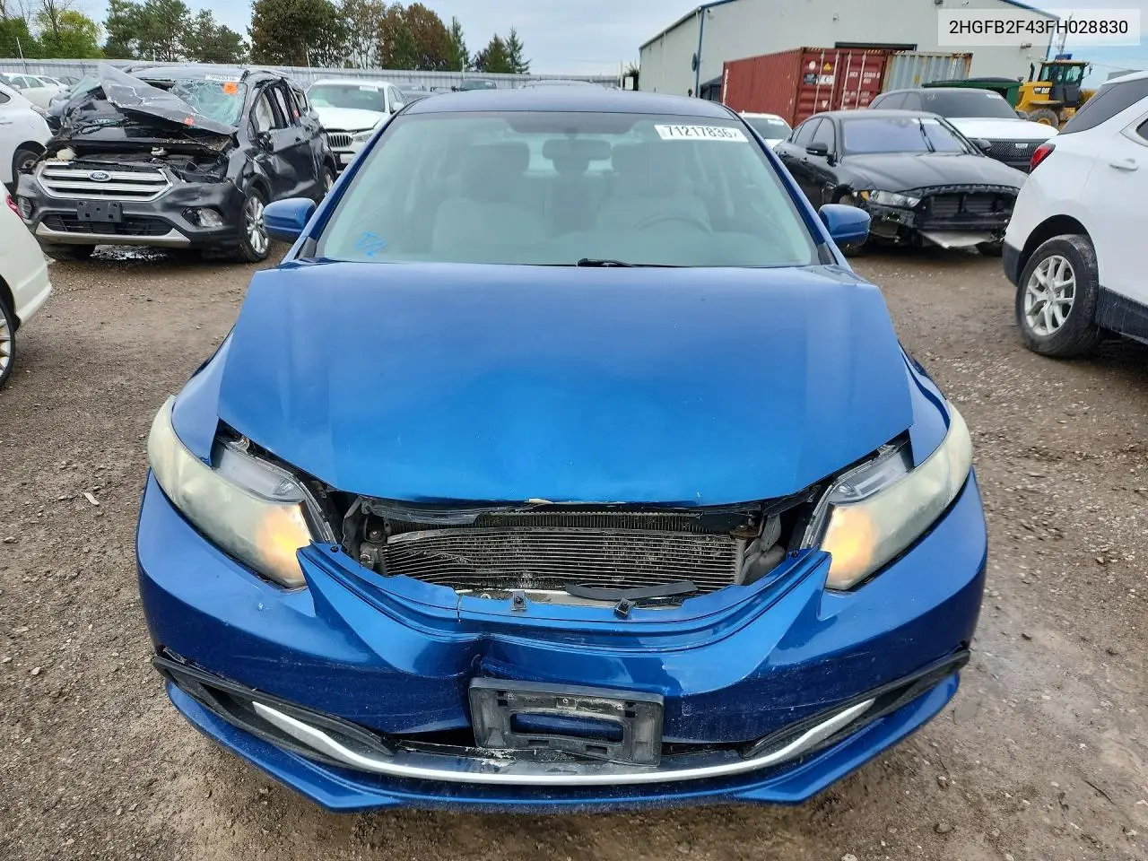 2015 HONDA CIVIC VIN 2HGFB2F43FH028830 — фото 5