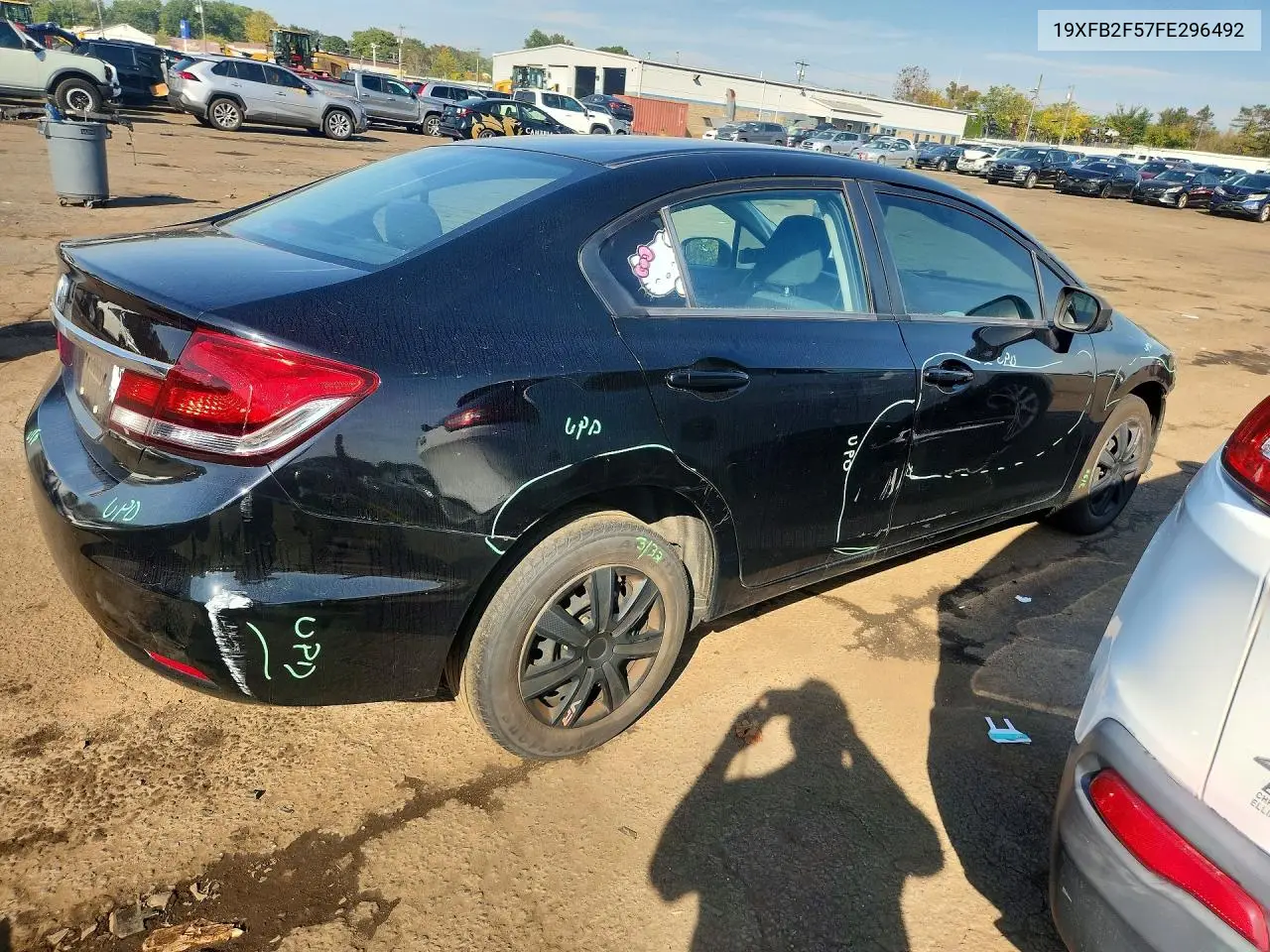 2015 HONDA CIVIC VIN 19XFB2F57FE296492 — фото 3
