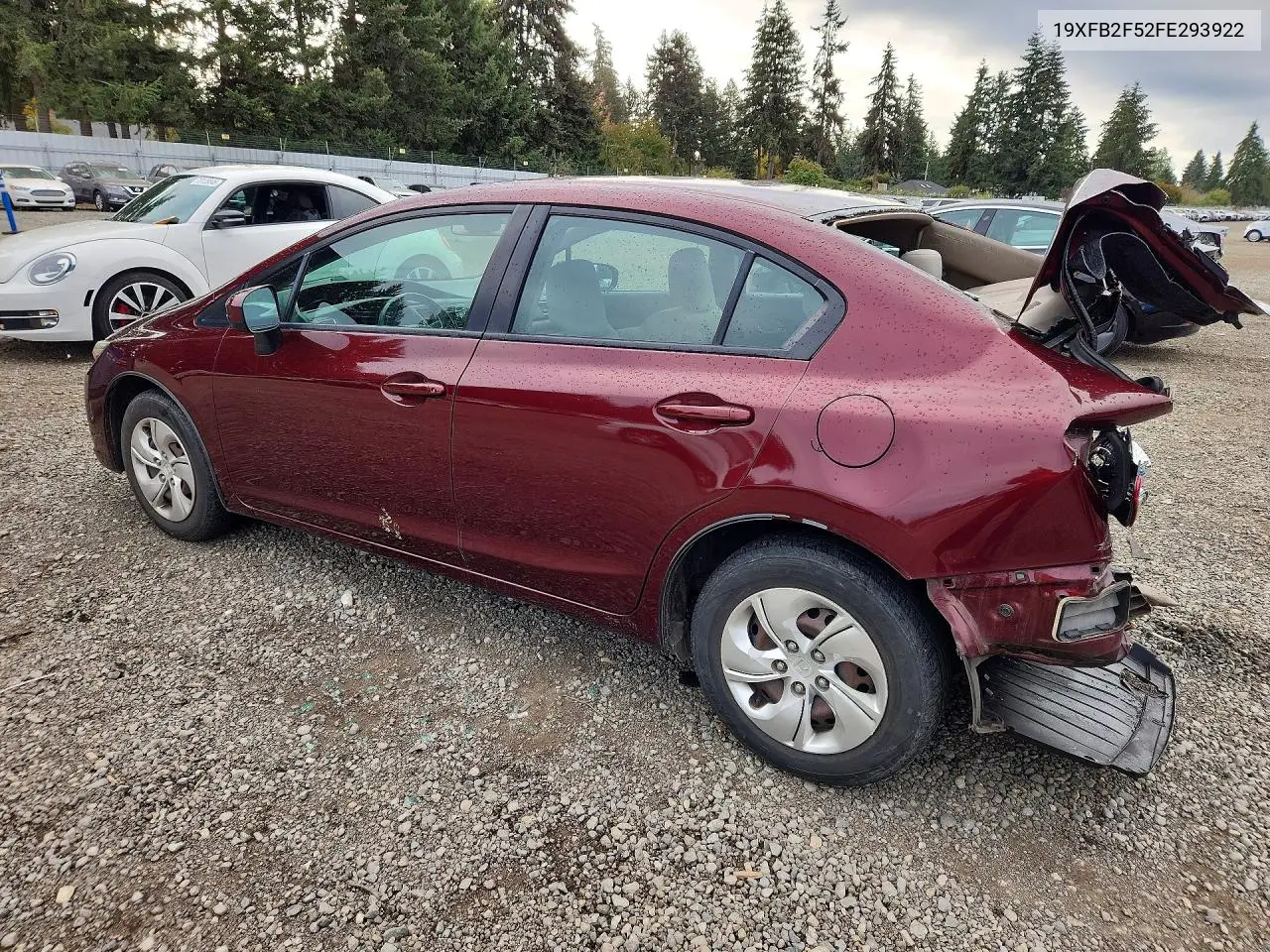 2015 HONDA CIVIC VIN 19XFB2F52FE293922 — фото 2
