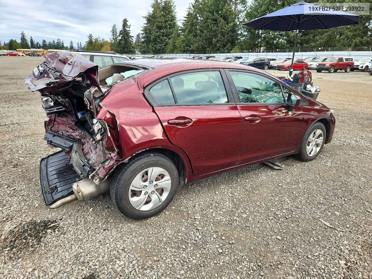 2015 HONDA CIVIC VIN 19XFB2F52FE293922 — фото 3