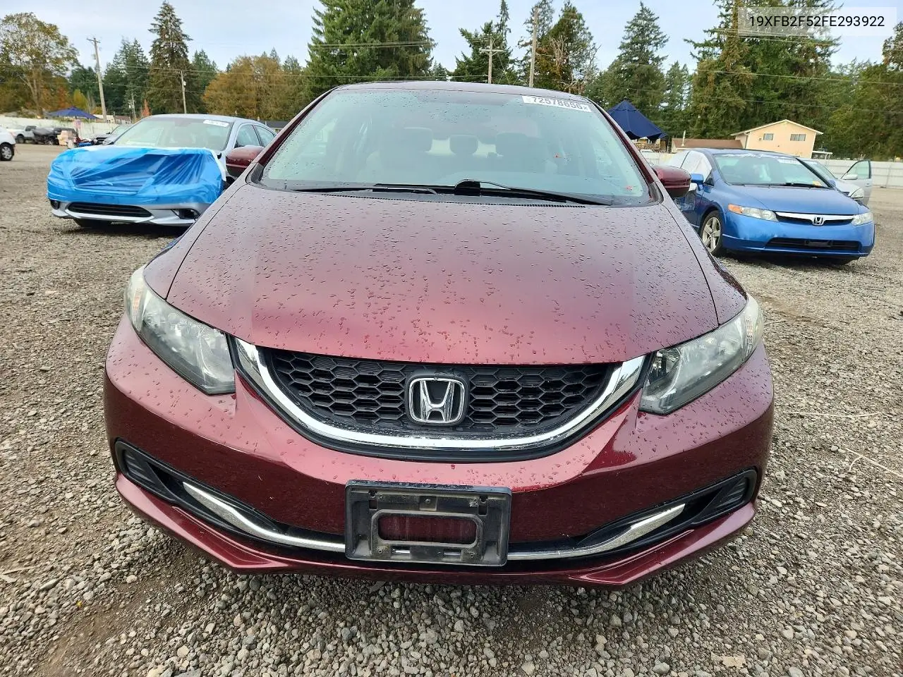 2015 HONDA CIVIC VIN 19XFB2F52FE293922 — фото 5