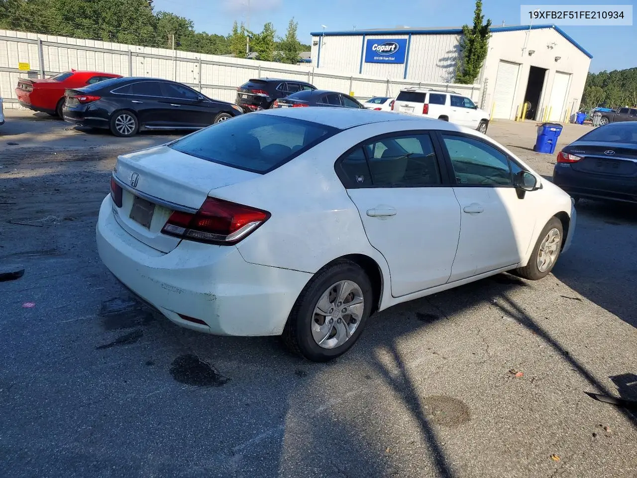 2015 HONDA CIVIC VIN 19XFB2F51FE210934 — фото 3