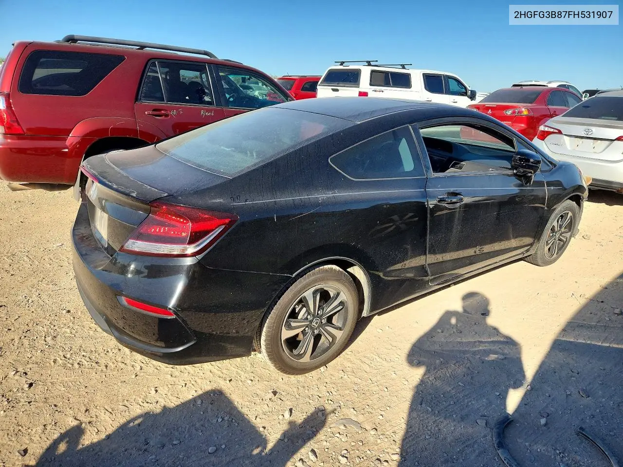 2015 HONDA CIVIC VIN 2HGFG3B87FH531907 — фото 3