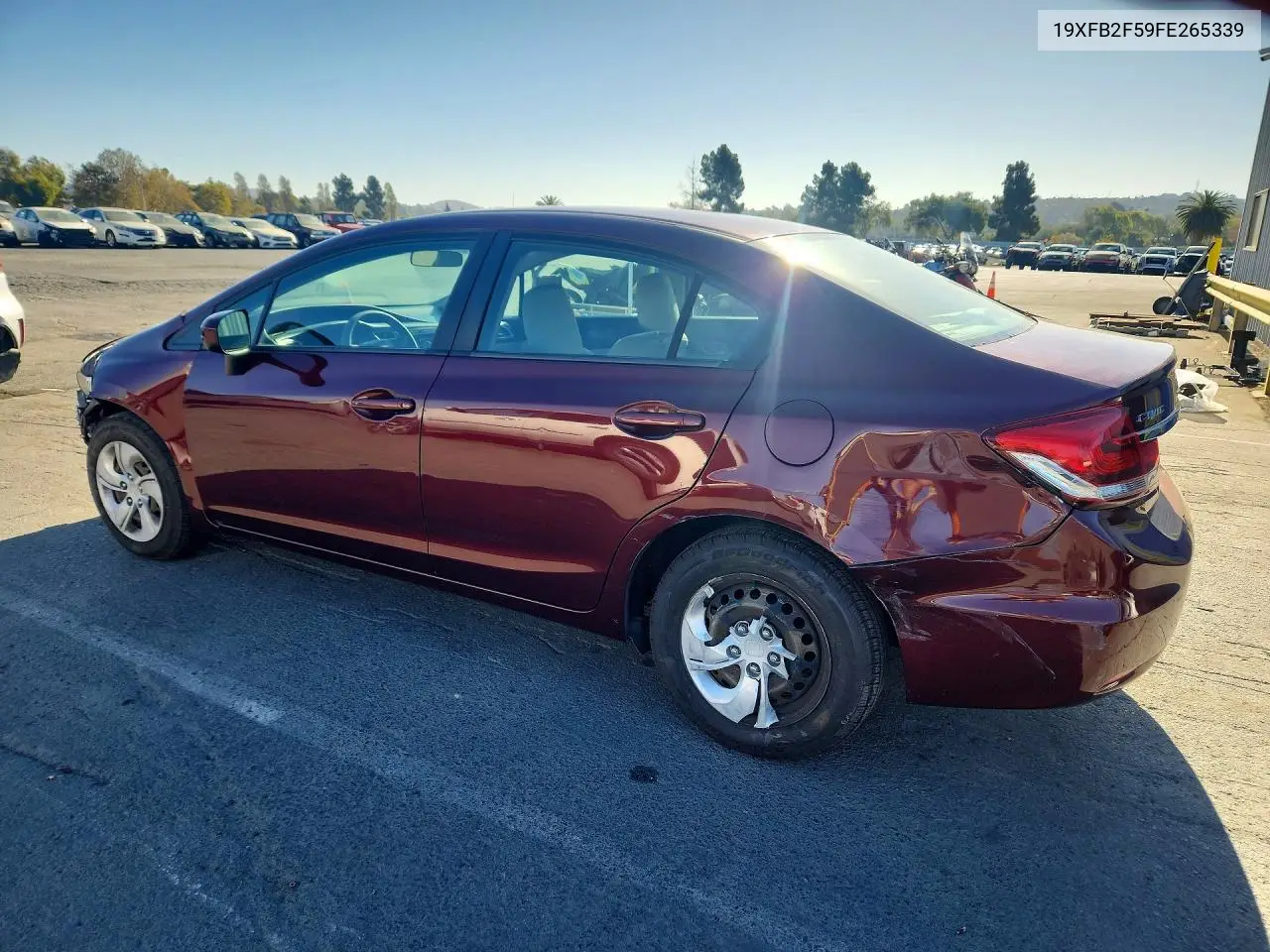 2015 HONDA CIVIC VIN 19XFB2F59FE265339 — фото 2