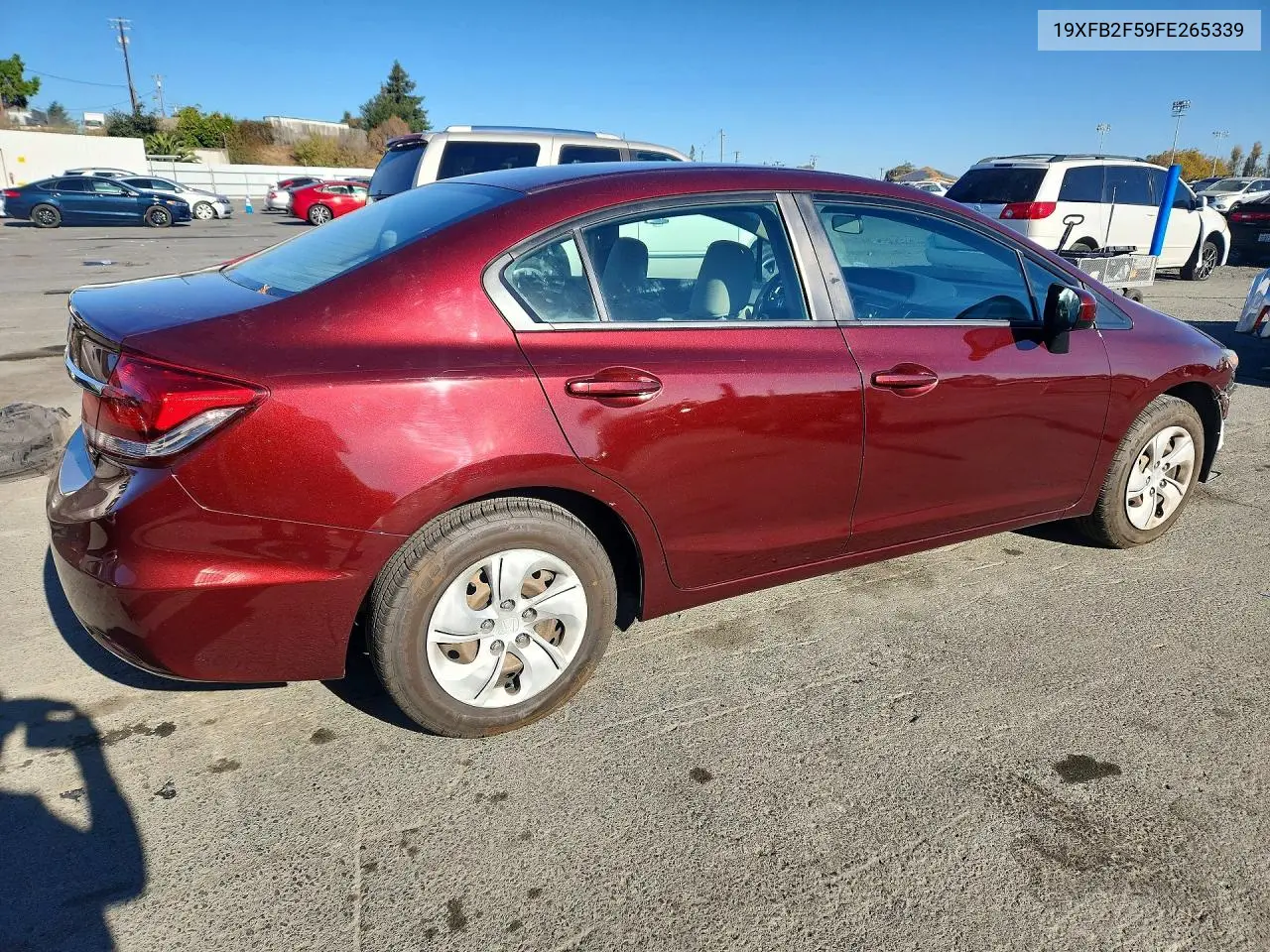 2015 HONDA CIVIC VIN 19XFB2F59FE265339 — фото 3