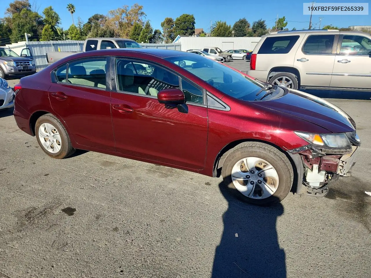2015 HONDA CIVIC VIN 19XFB2F59FE265339 — фото 4