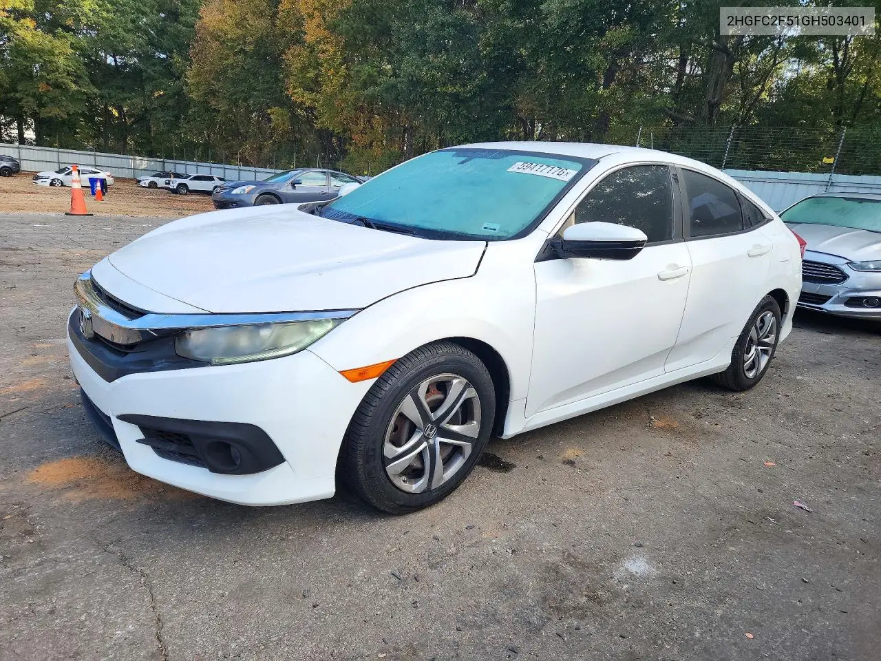 HONDA CIVIC 2016, VIN 2HGFC2F51GH503401