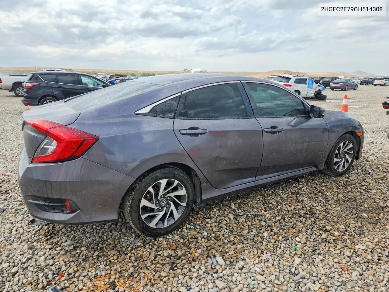 2016 HONDA CIVIC VIN 2HGFC2F79GH514308 — фото 3
