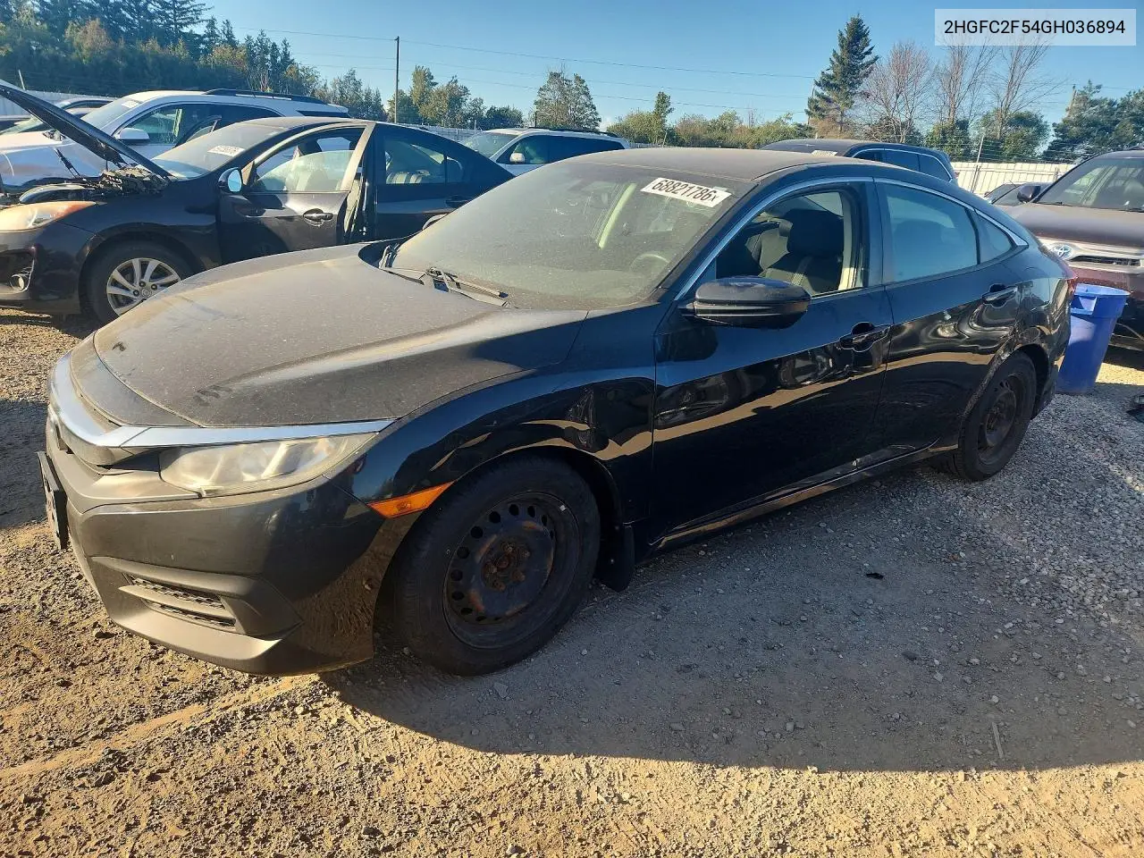 HONDA CIVIC 2016, VIN 2HGFC2F54GH036894