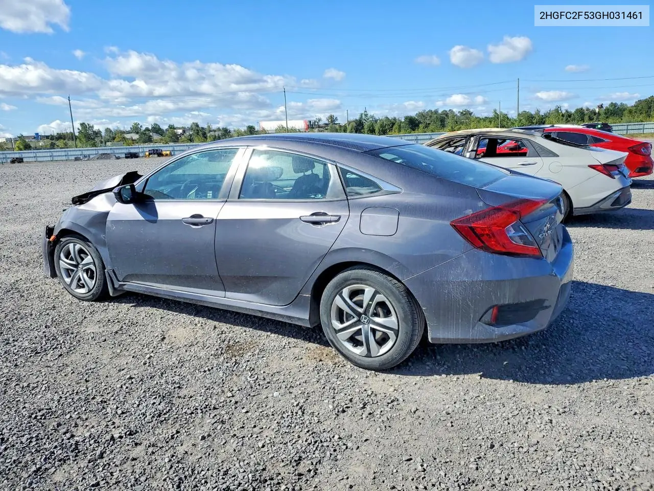 2016 HONDA CIVIC VIN 2HGFC2F53GH031461 — фото 2