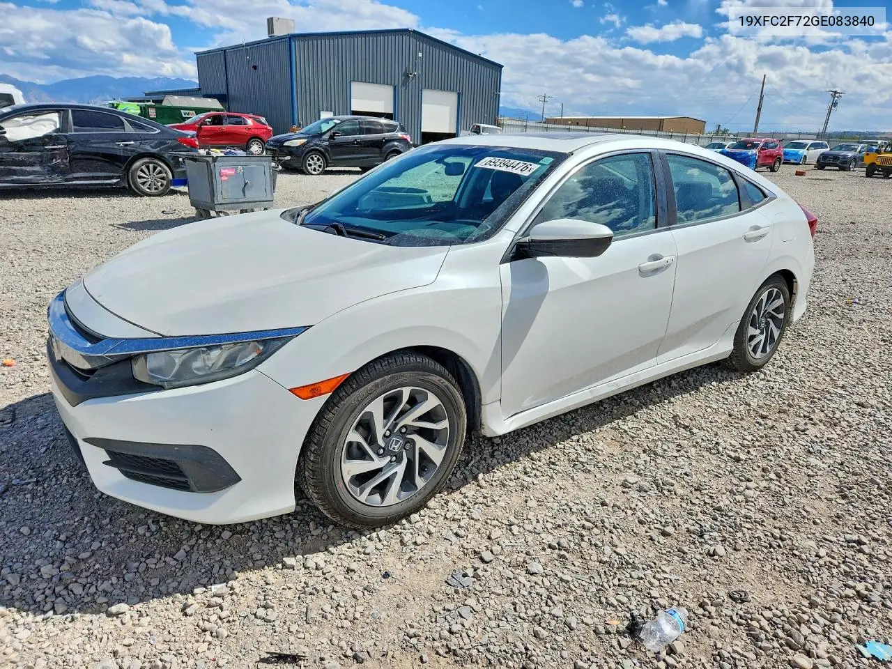 HONDA CIVIC 2016, VIN 19XFC2F72GE083840
