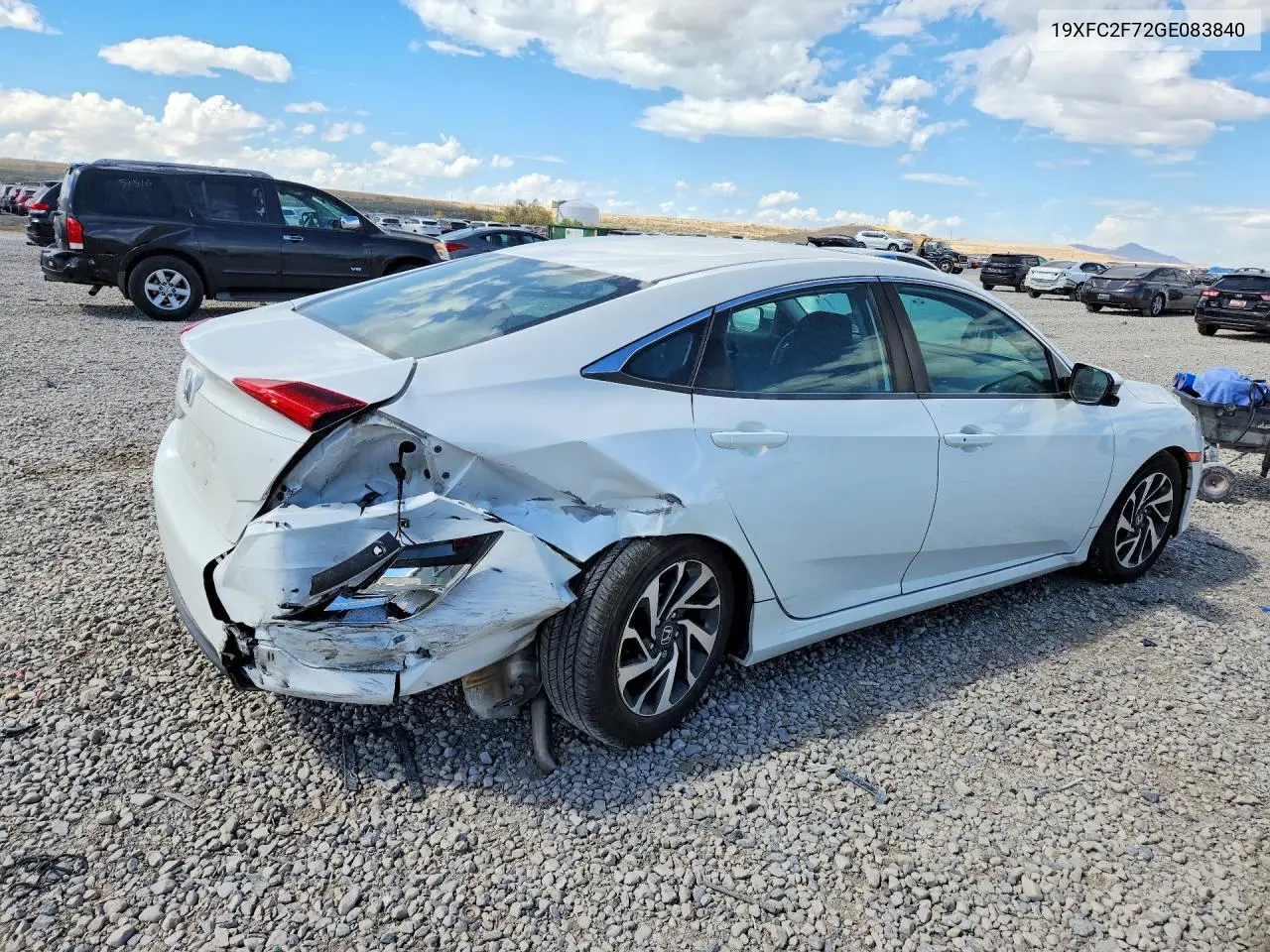 2016 HONDA CIVIC VIN 19XFC2F72GE083840 — фото 3