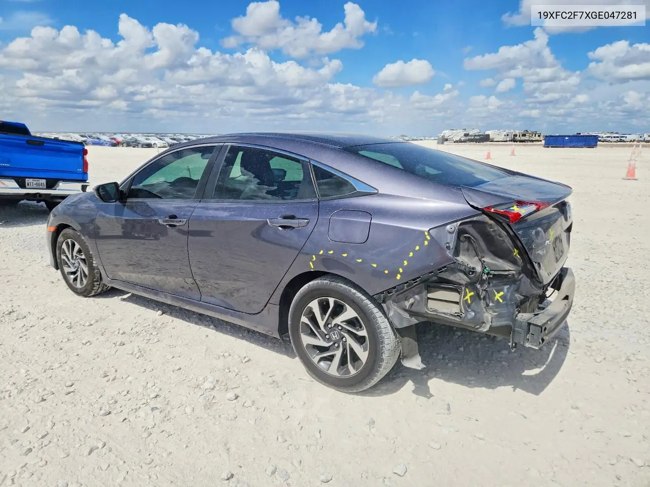 2016 HONDA CIVIC VIN 19XFC2F7XGE047281 — фото 2