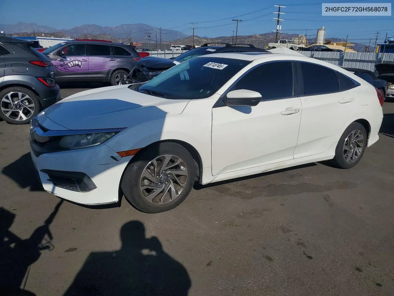 HONDA CIVIC 2016, VIN 2HGFC2F72GH568078