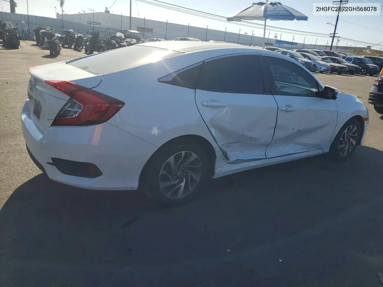 2016 HONDA CIVIC VIN 2HGFC2F72GH568078 — фото 3