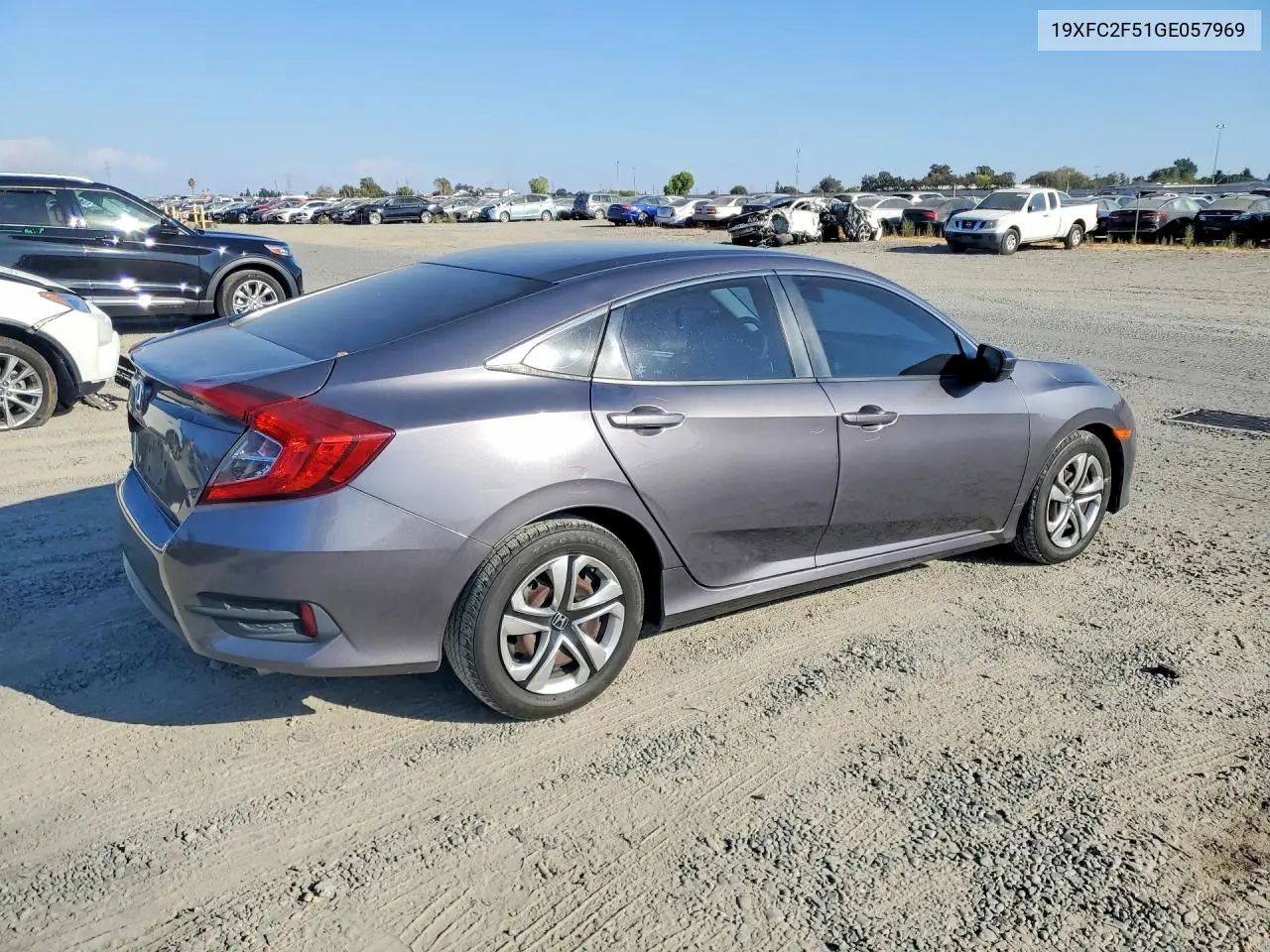 2016 HONDA CIVIC VIN 19XFC2F51GE057969 — фото 3