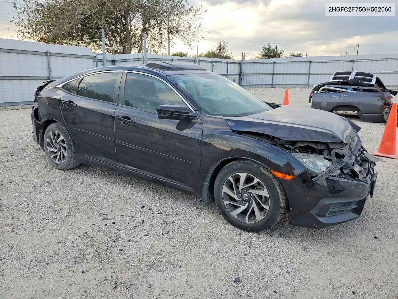 2016 HONDA CIVIC VIN 2HGFC2F75GH502060 — фото 4
