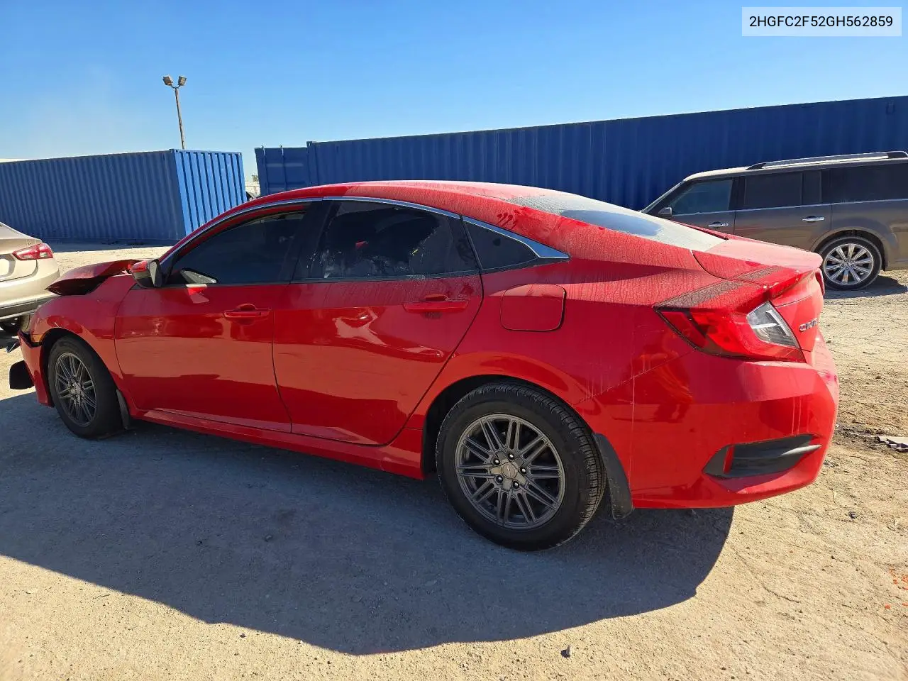 2016 HONDA CIVIC VIN 2HGFC2F52GH562859 — фото 2