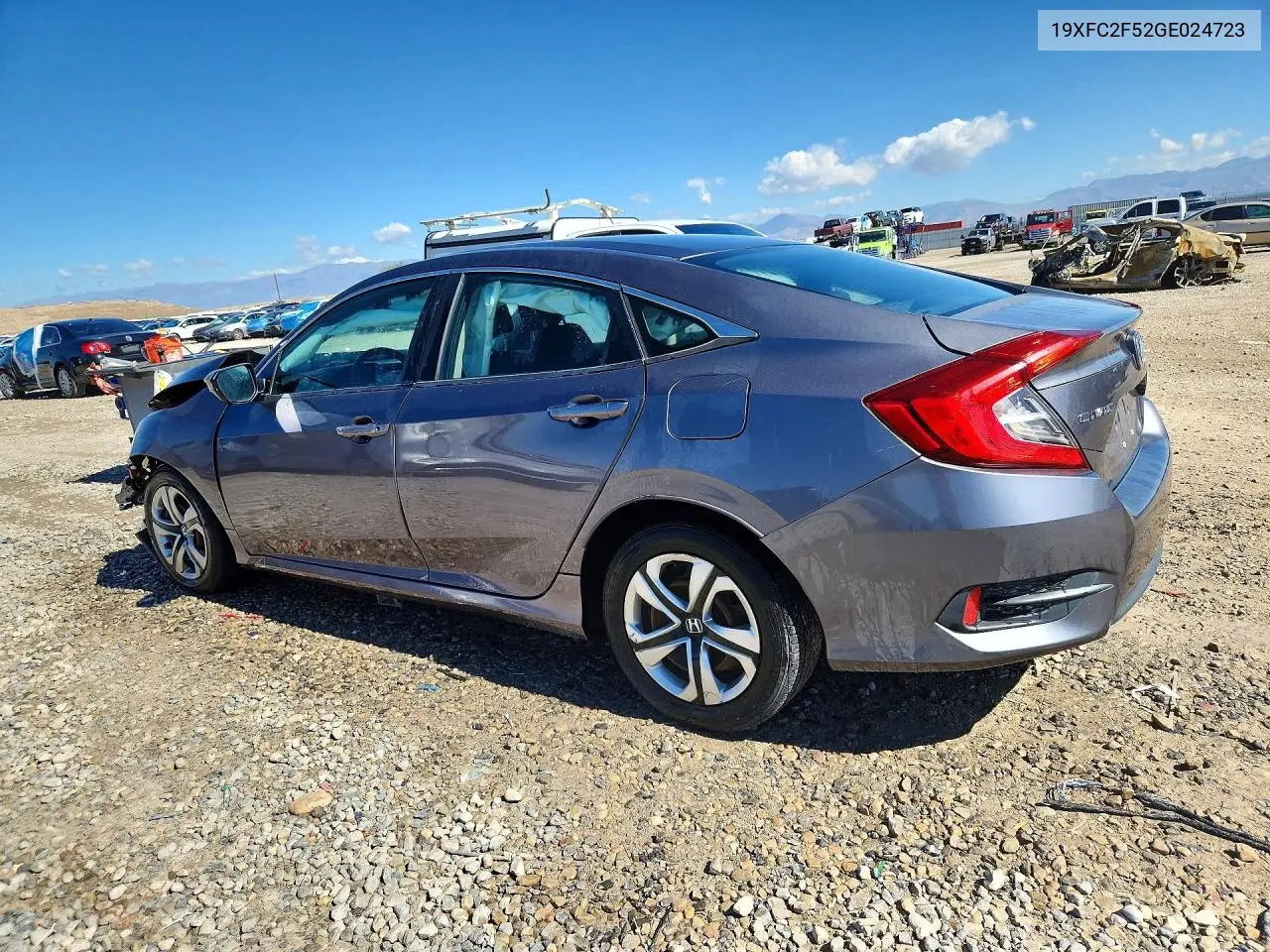 2016 HONDA CIVIC VIN 19XFC2F52GE024723 — фото 2