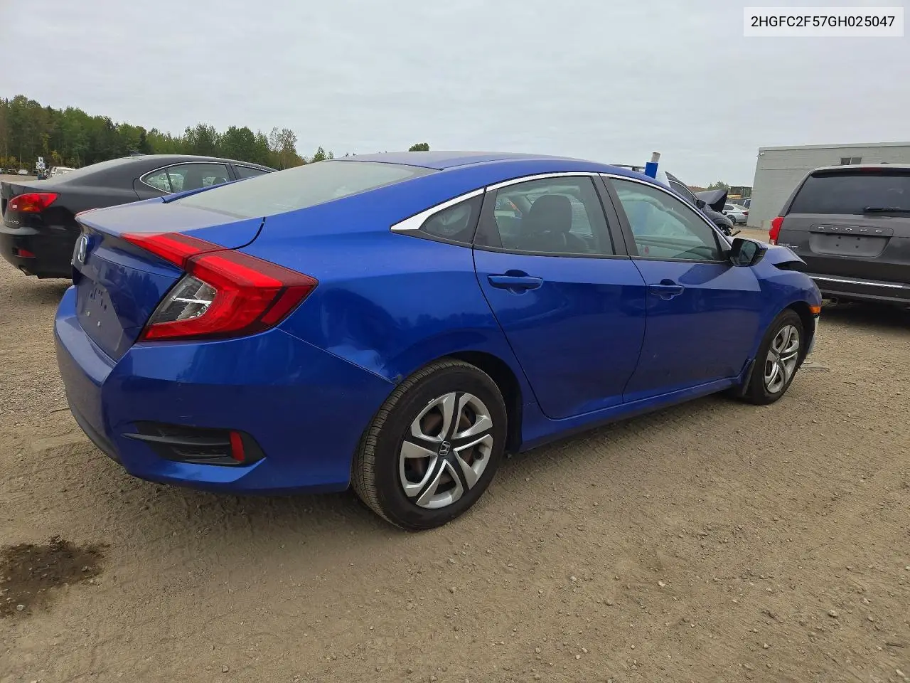 2016 HONDA CIVIC VIN 2HGFC2F57GH025047 — фото 3