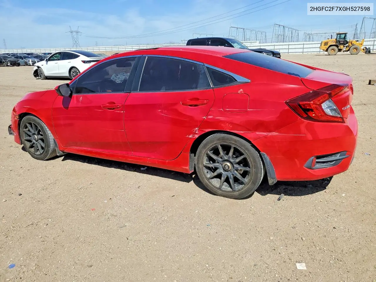 2016 HONDA CIVIC VIN 2HGFC2F7XGH527598 — фото 2