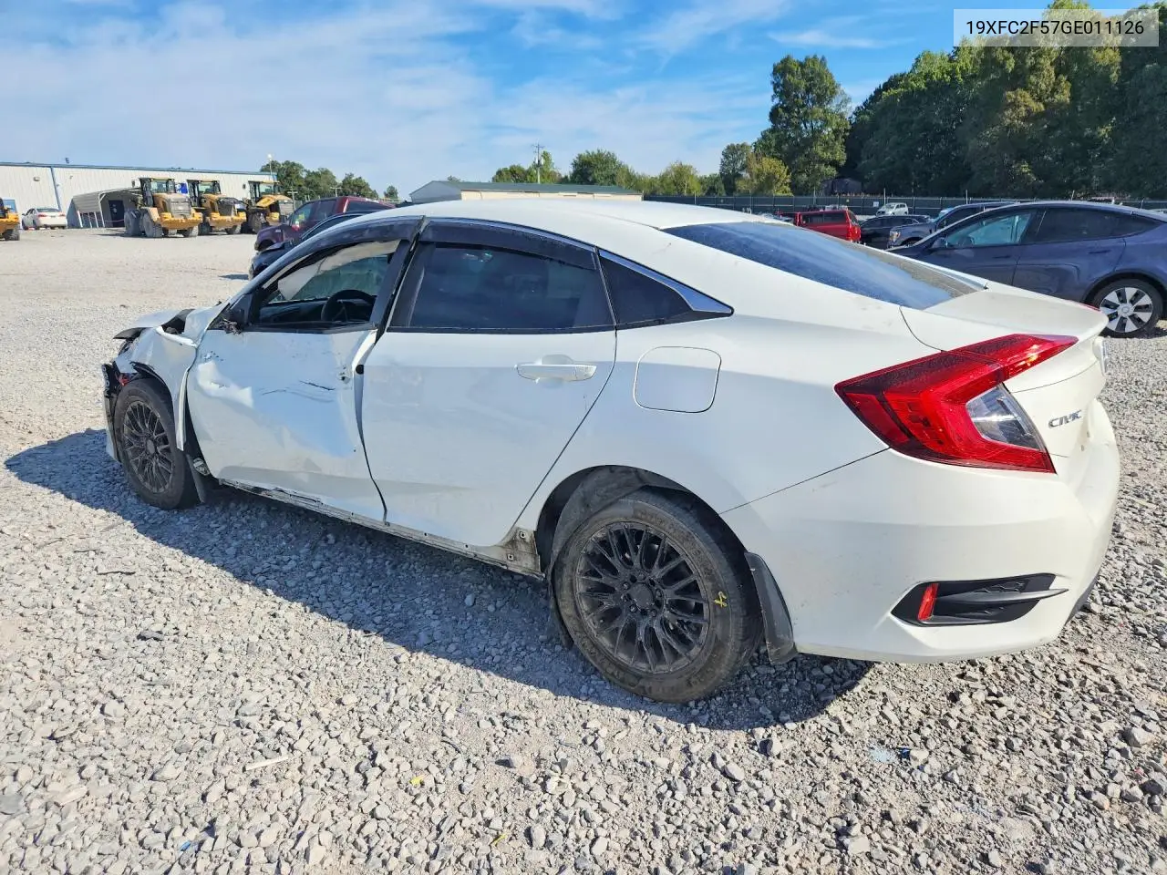2016 HONDA CIVIC VIN 19XFC2F57GE011126 — фото 2