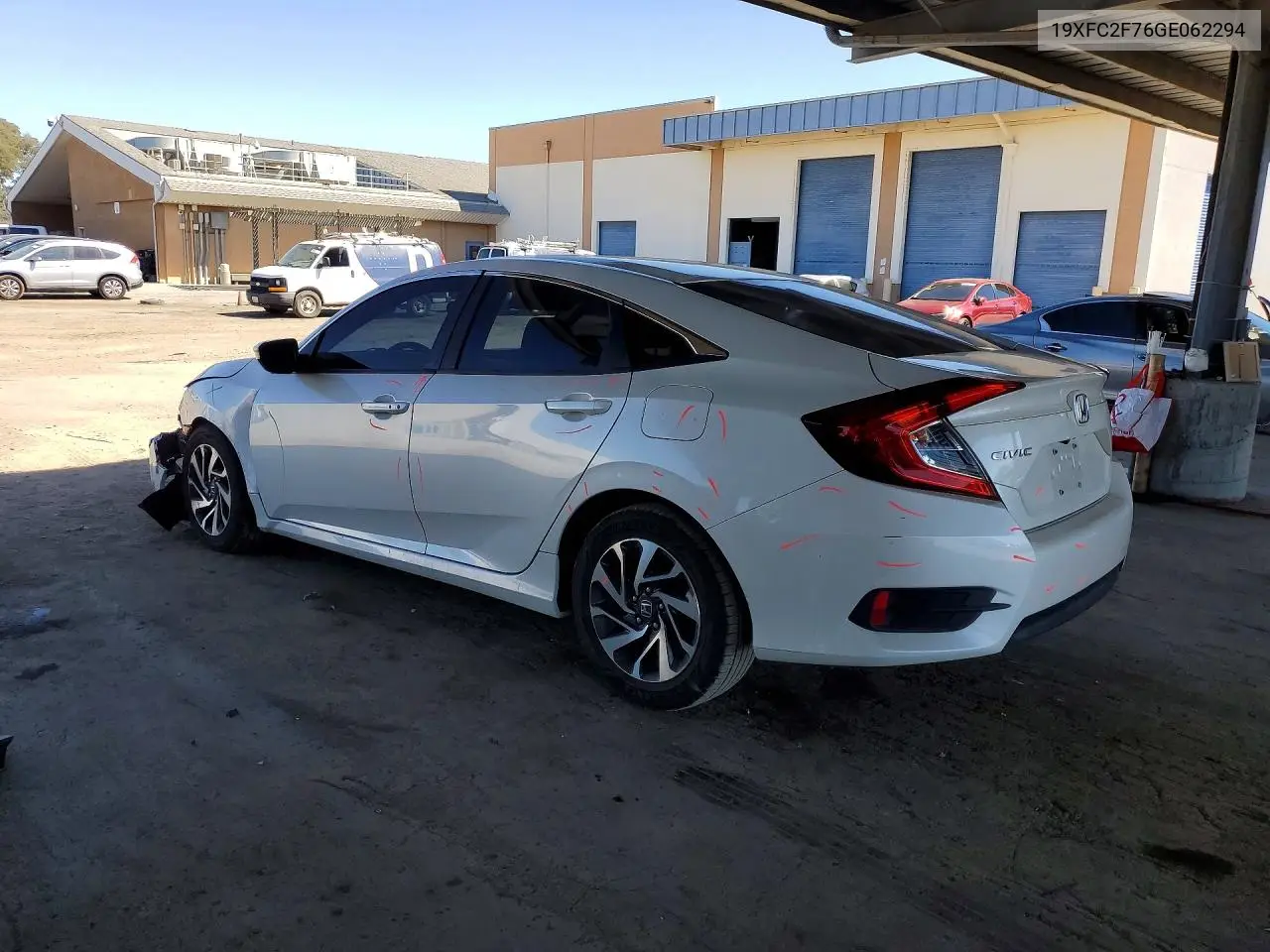 2016 HONDA CIVIC VIN 19XFC2F76GE062294 — фото 2