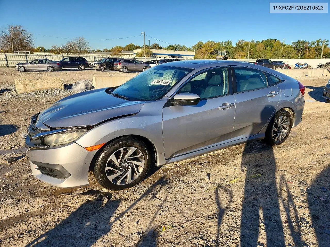 HONDA CIVIC 2016, VIN 19XFC2F72GE210523