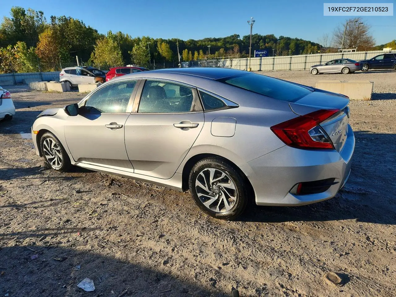 2016 HONDA CIVIC VIN 19XFC2F72GE210523 — фото 2