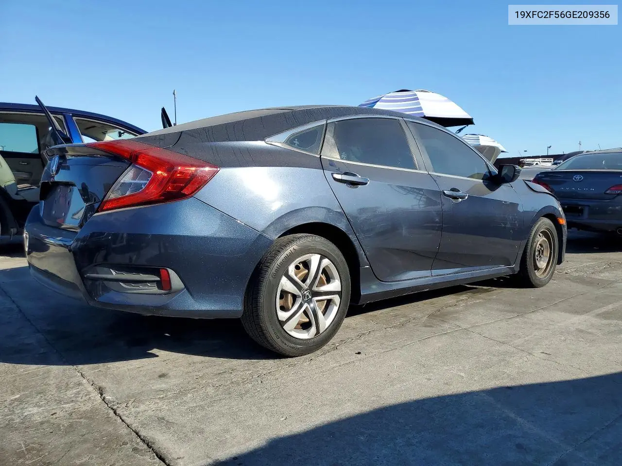 2016 HONDA CIVIC VIN 19XFC2F56GE209356 — фото 3