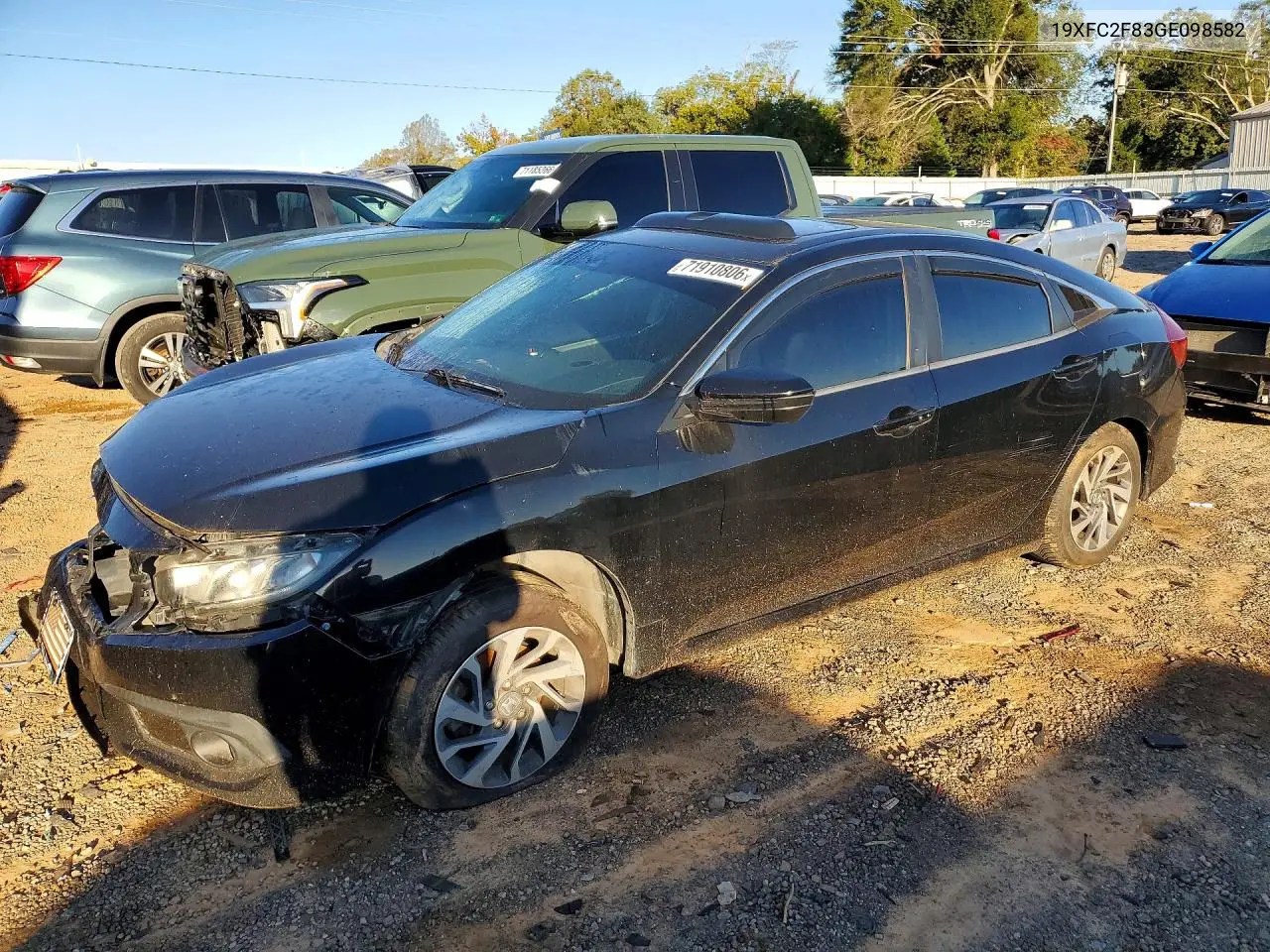 HONDA CIVIC 2016, VIN 19XFC2F83GE098582