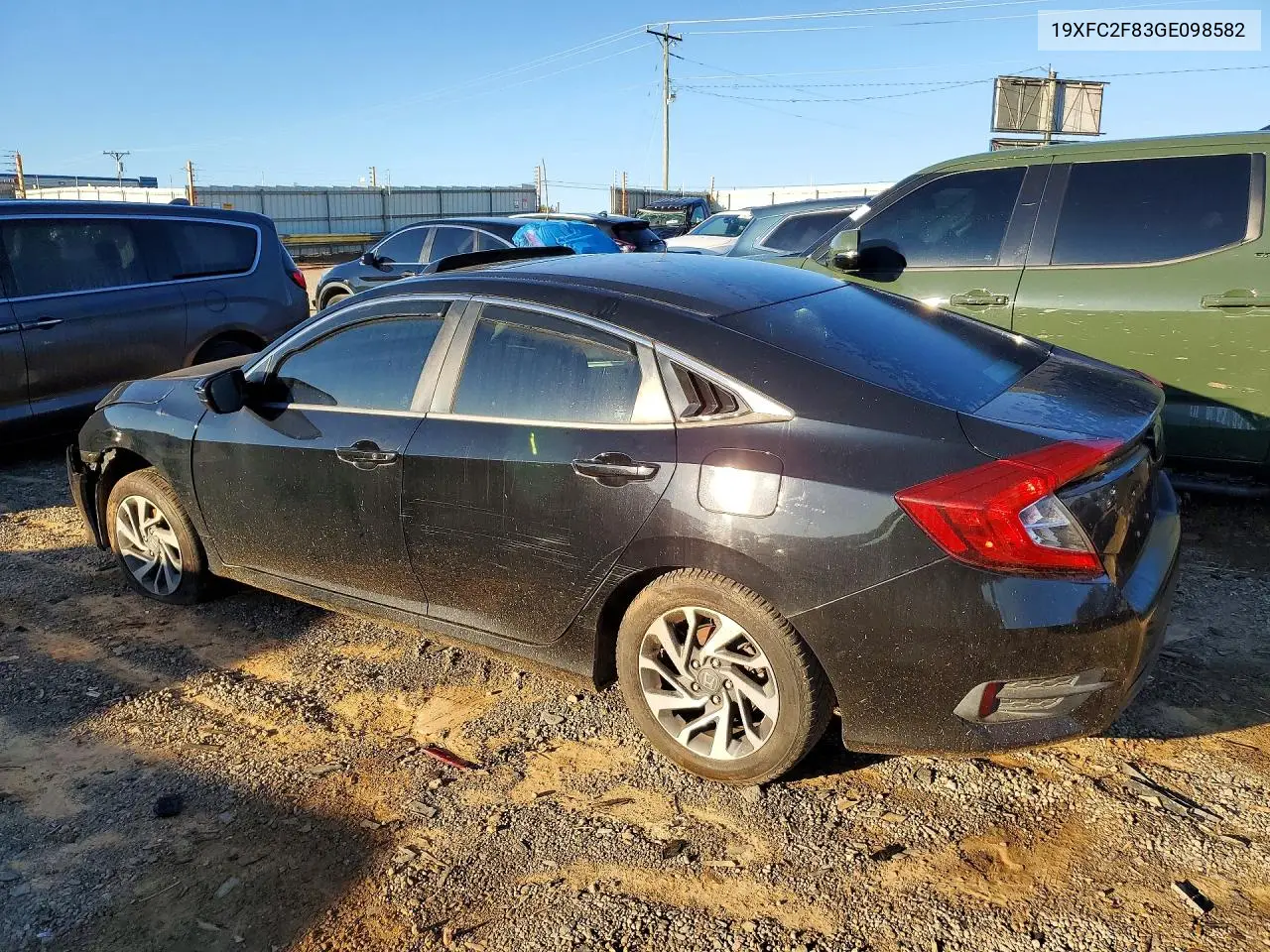 2016 HONDA CIVIC VIN 19XFC2F83GE098582 — фото 2