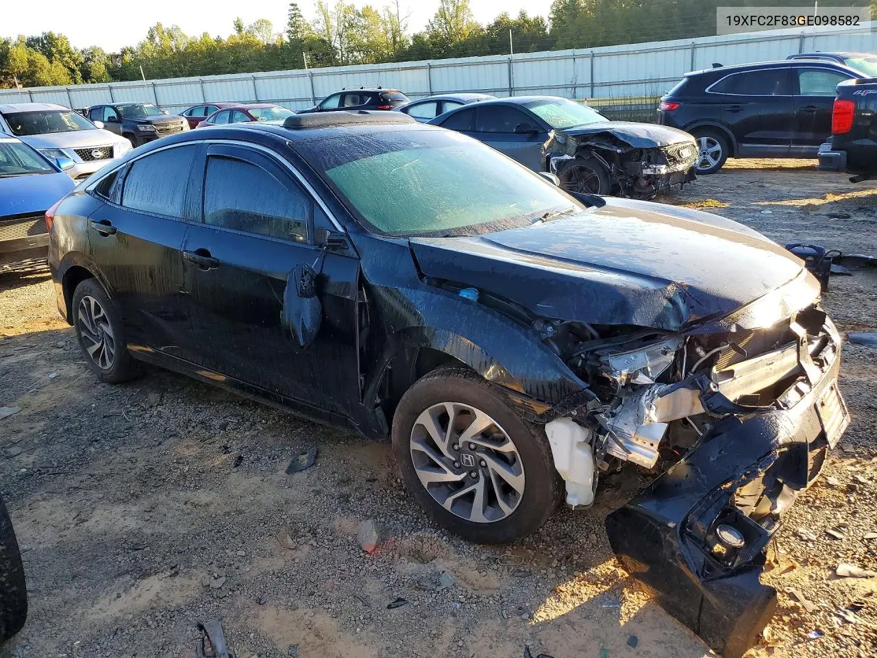 2016 HONDA CIVIC VIN 19XFC2F83GE098582 — фото 4