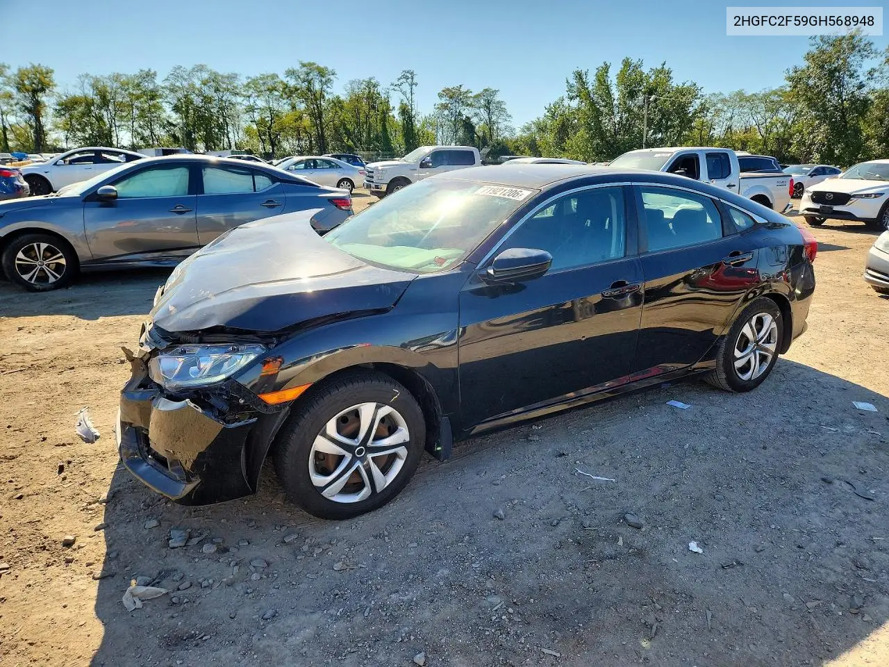 HONDA CIVIC 2016, VIN 2HGFC2F59GH568948