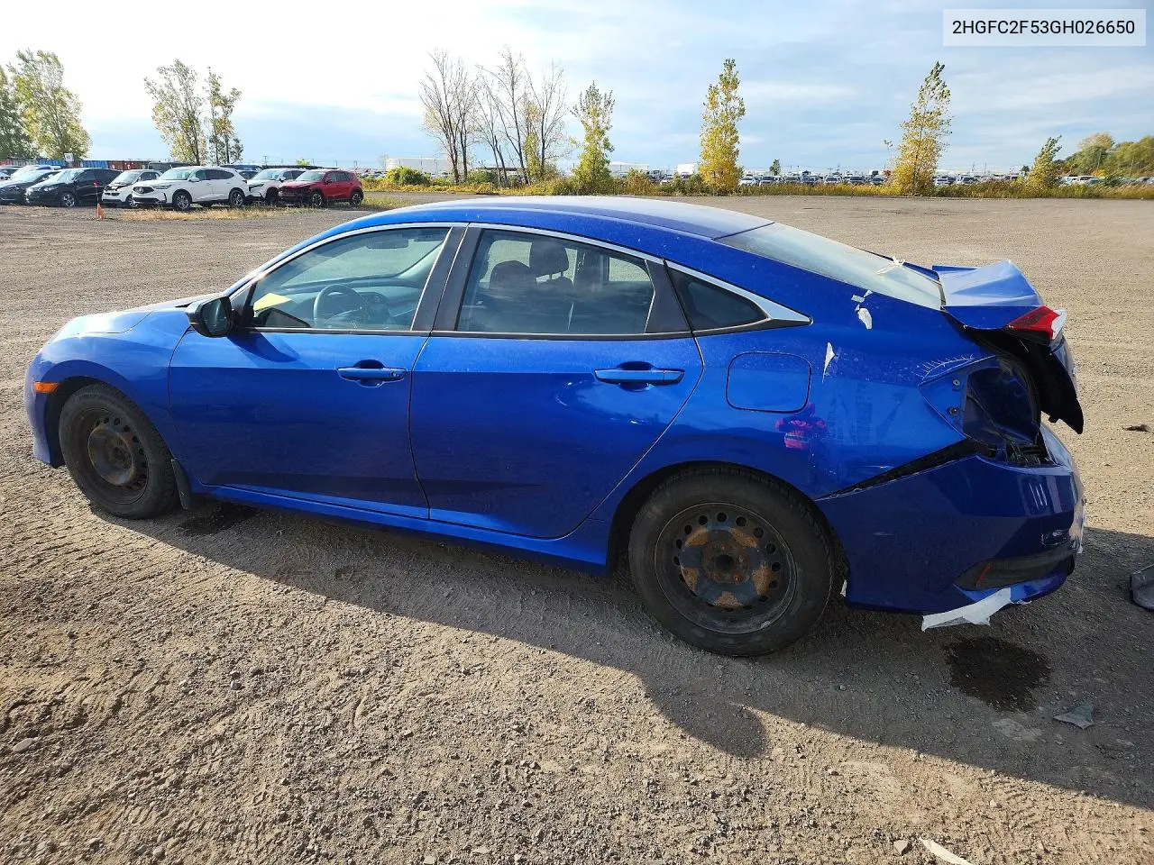 2016 HONDA CIVIC VIN 2HGFC2F53GH026650 — фото 2