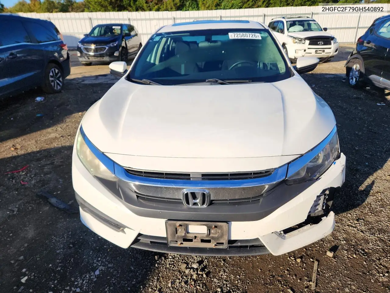 2016 HONDA CIVIC VIN 2HGFC2F79GH540892 — фото 5