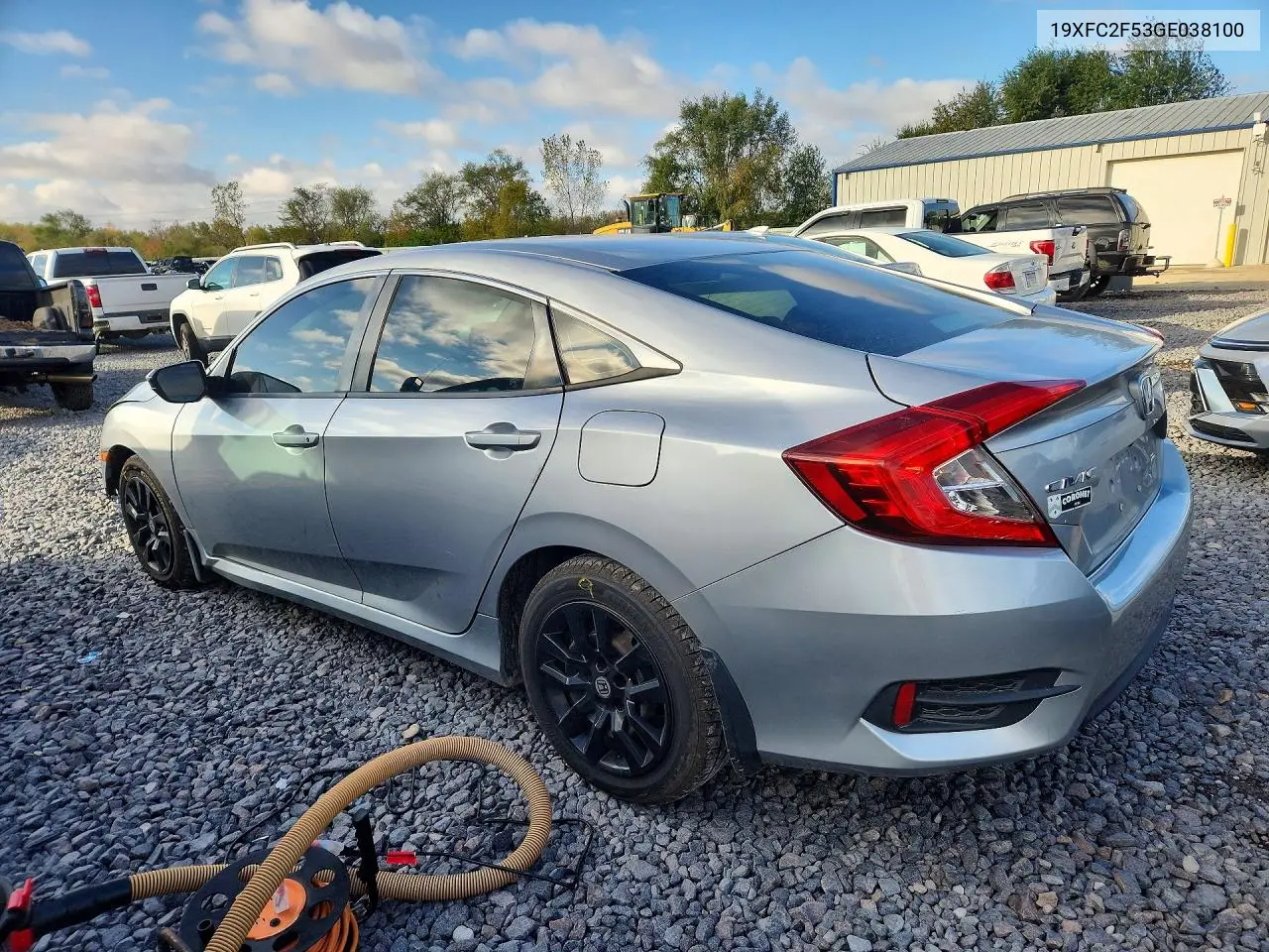 2016 HONDA CIVIC VIN 19XFC2F53GE038100 — фото 2