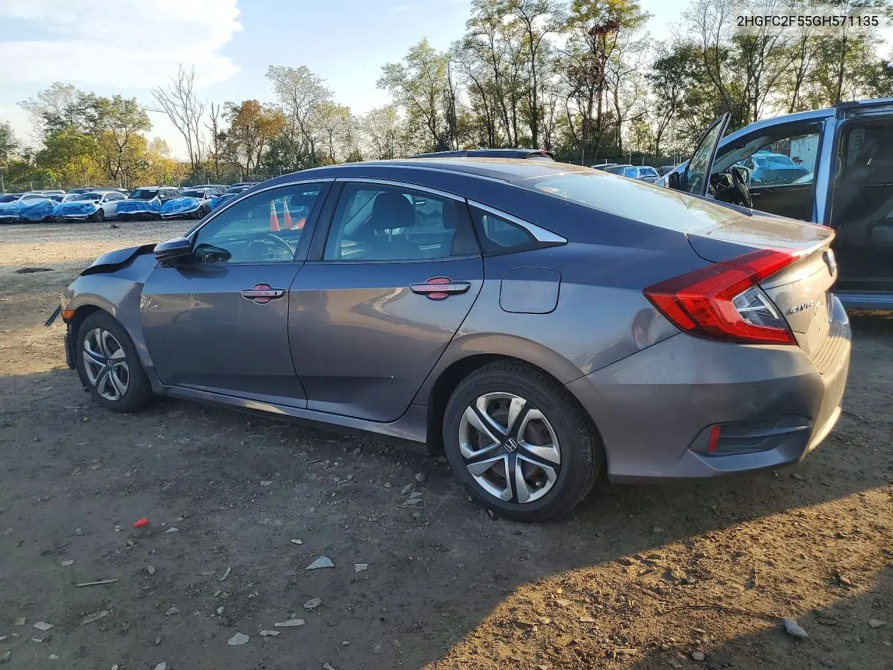 2016 HONDA CIVIC VIN 2HGFC2F55GH571135 — фото 2