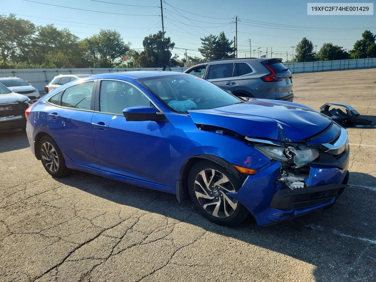 2017 HONDA CIVIC VIN 19XFC2F74HE001429 — фото 4