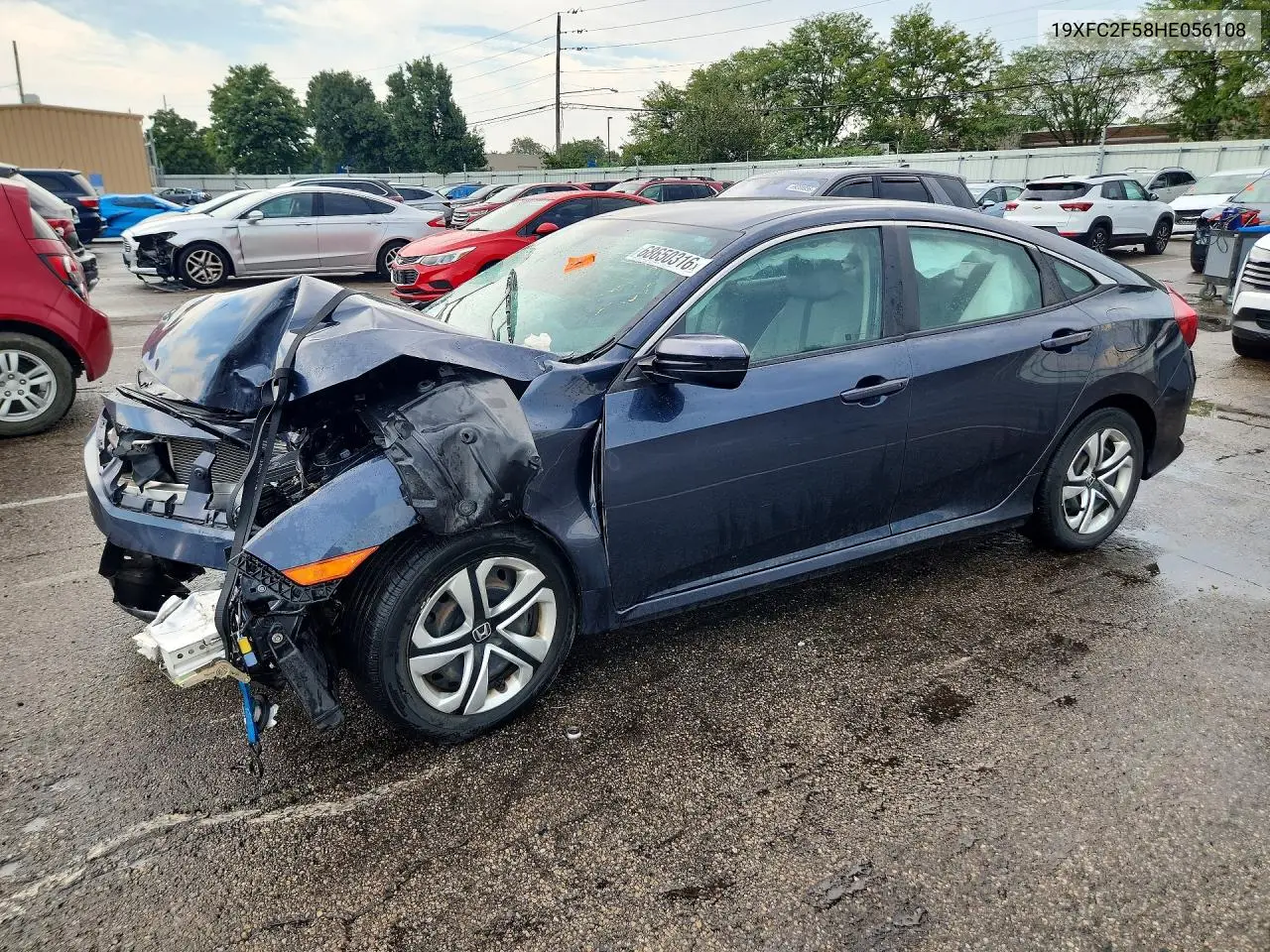 HONDA CIVIC 2017, VIN 19XFC2F58HE056108