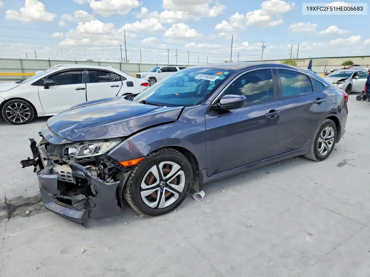 HONDA CIVIC 2017, VIN 19XFC2F51HE006683