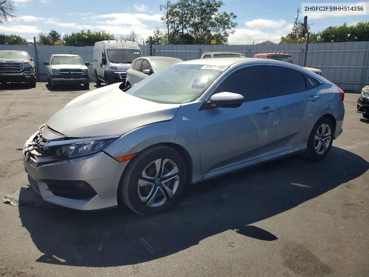 HONDA CIVIC 2017, VIN 2HGFC2F59HH514356