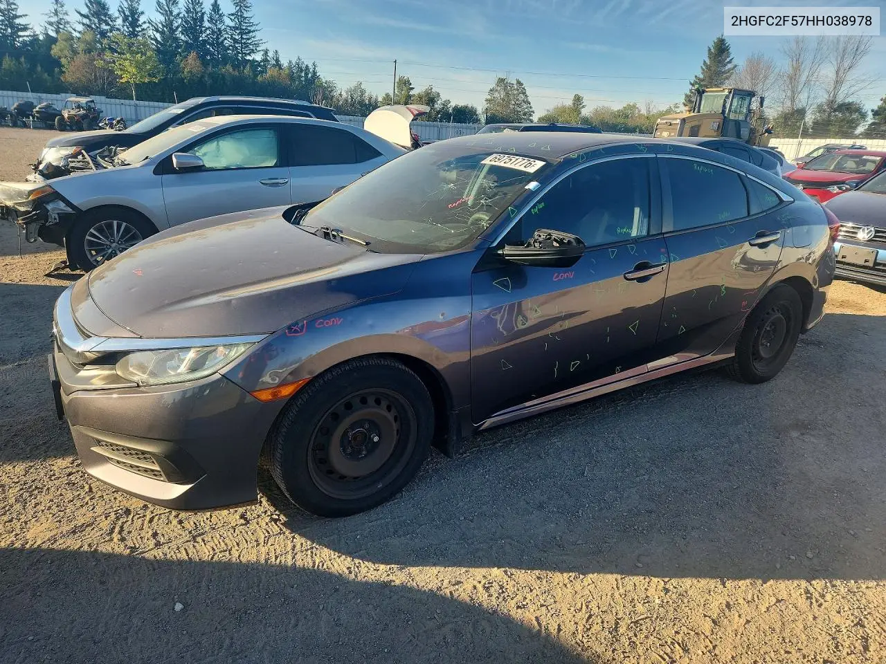 HONDA CIVIC 2017, VIN 2HGFC2F57HH038978